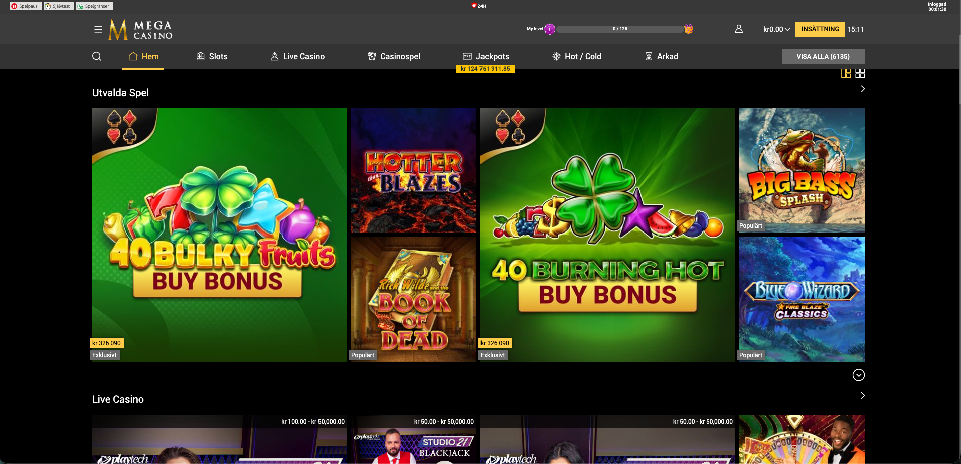Mega Casino online casino med svensk licens och stort spelutbud av slots och live casino