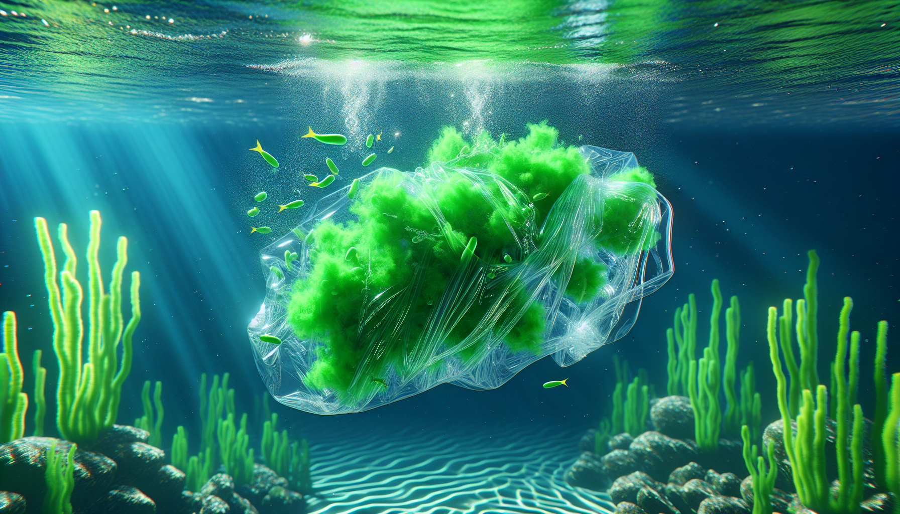 Algae biodegradation of plastic