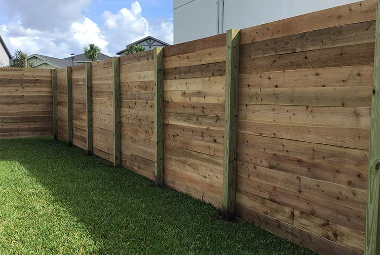 Horizontal Oak Wood Fence