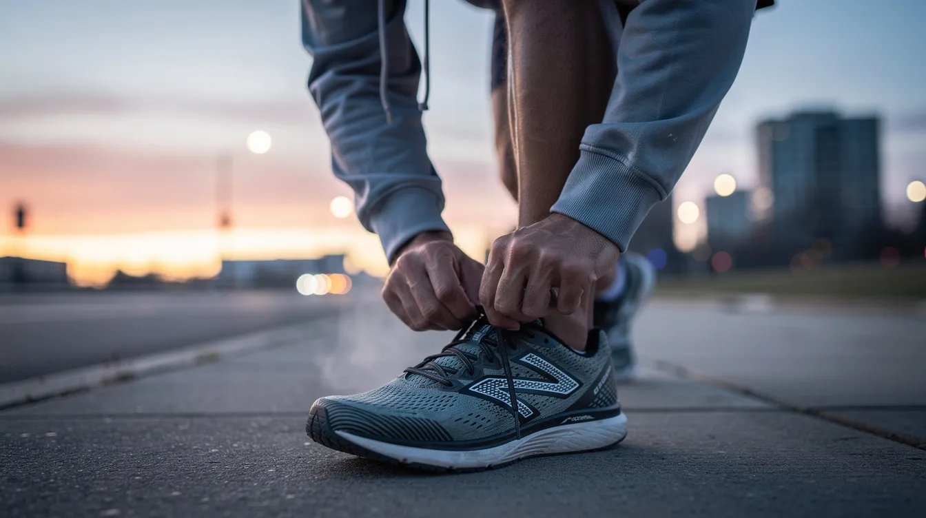 A high value man is seen tying his running shoes before an early morning workout, embodying self-discipline and a commitment to his well-being. This moment reflects his dedication to self-development and physical strength, as he prepares to take on the day with confidence and intention.