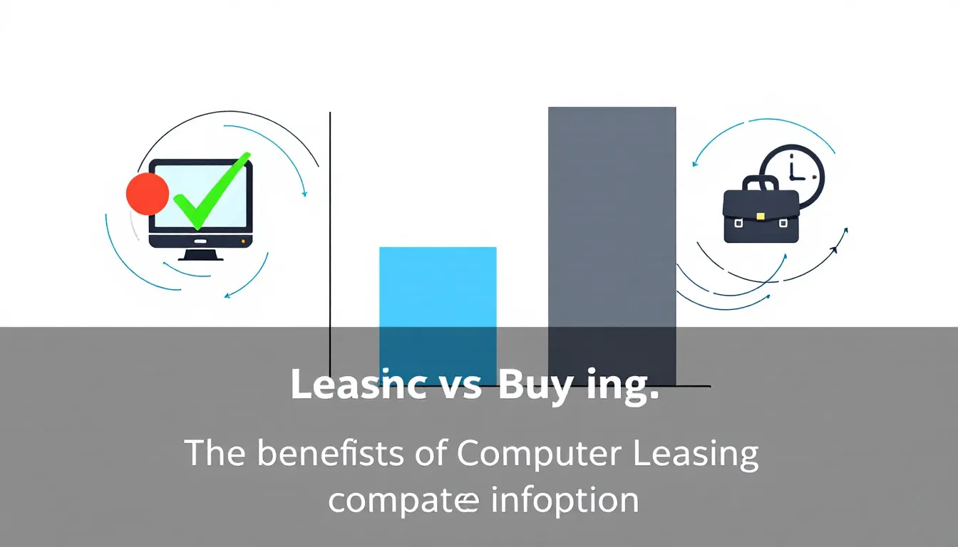 Vergleich zwischen Leasing und Kauf von Computern, eine grafische Darstellung der Optionen.