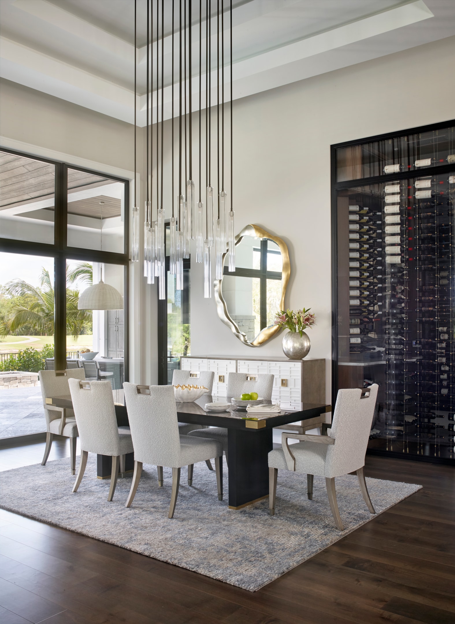 The dining room of a coastal residence in Southwest Florida designed by Adelyn Charles Interiors