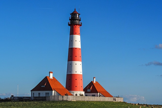 lighthouse, westerhever, coast