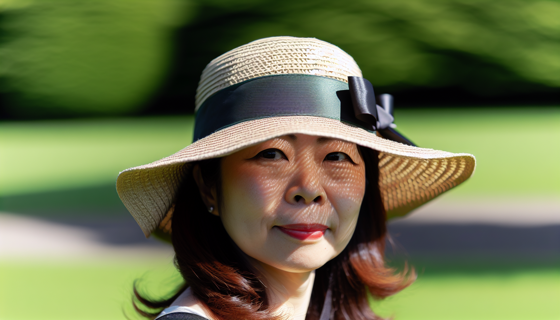 Wide brim sun visor hat providing shade and UV protection