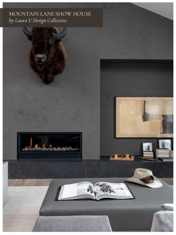 minimalist gray corner fireplace in a contemporary space; This space proves that you don't need a bold color scheme to make the room features pop.