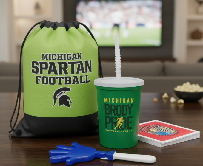 Branded welcome gift sets for watch parties or employee celebrations