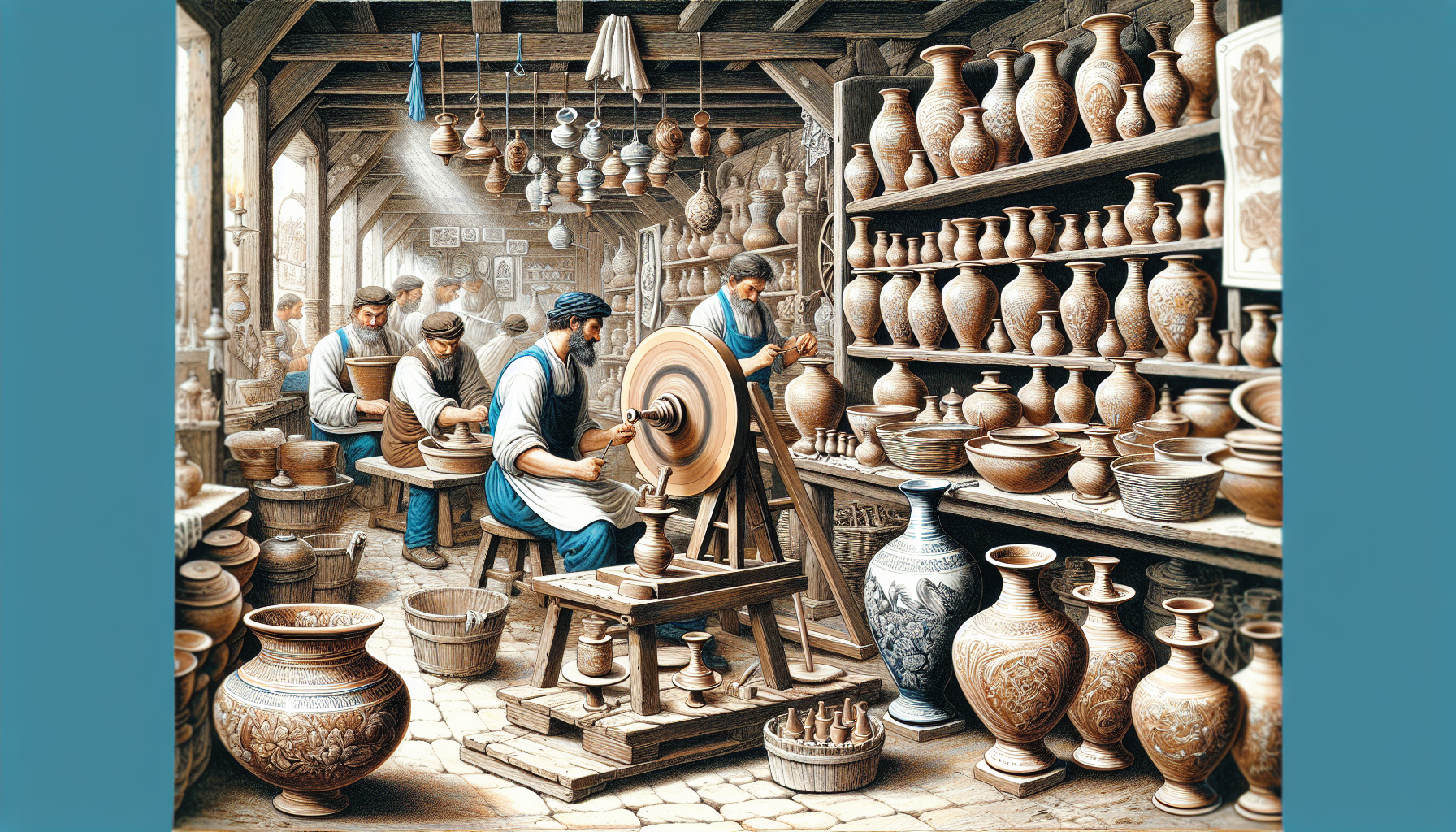 Artisan crafting of ceramic and porcelain vases