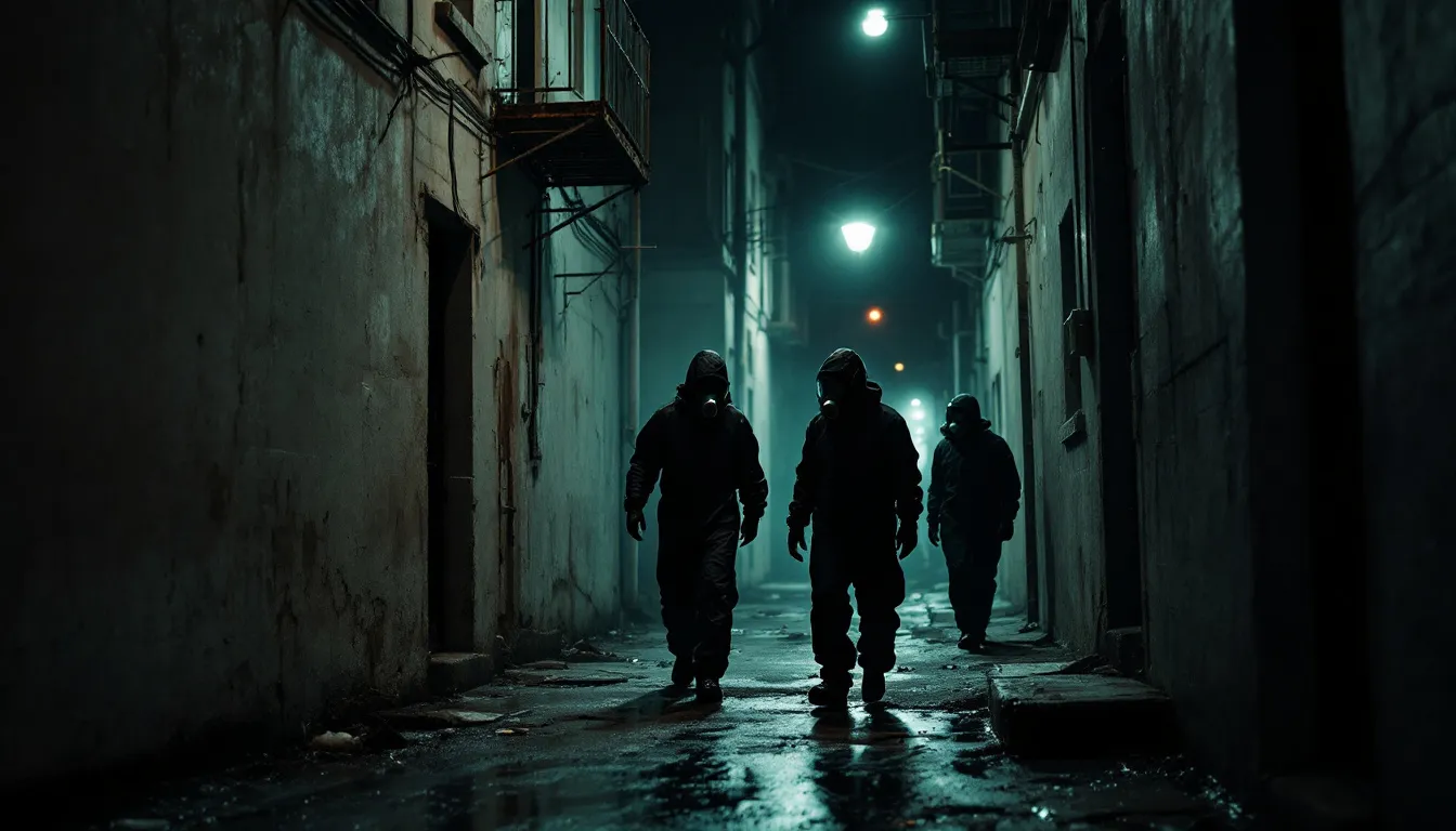 A professional cleanup team preparing for a crime scene cleanup.