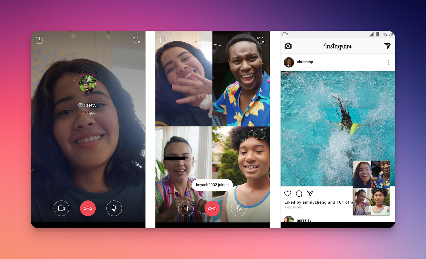 Remote.tools shows an image of a Instagram video call and browsing the Instagram feed while on call. Source: Tech Crunch