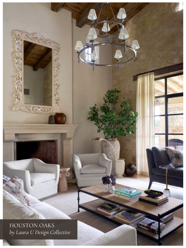 different textures create visual interest, a natural look, a calming feel, and a cosy atmosphere at Houston Oaks