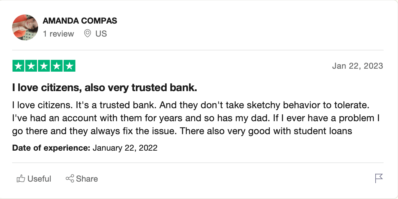 citizens bank trustpilot review