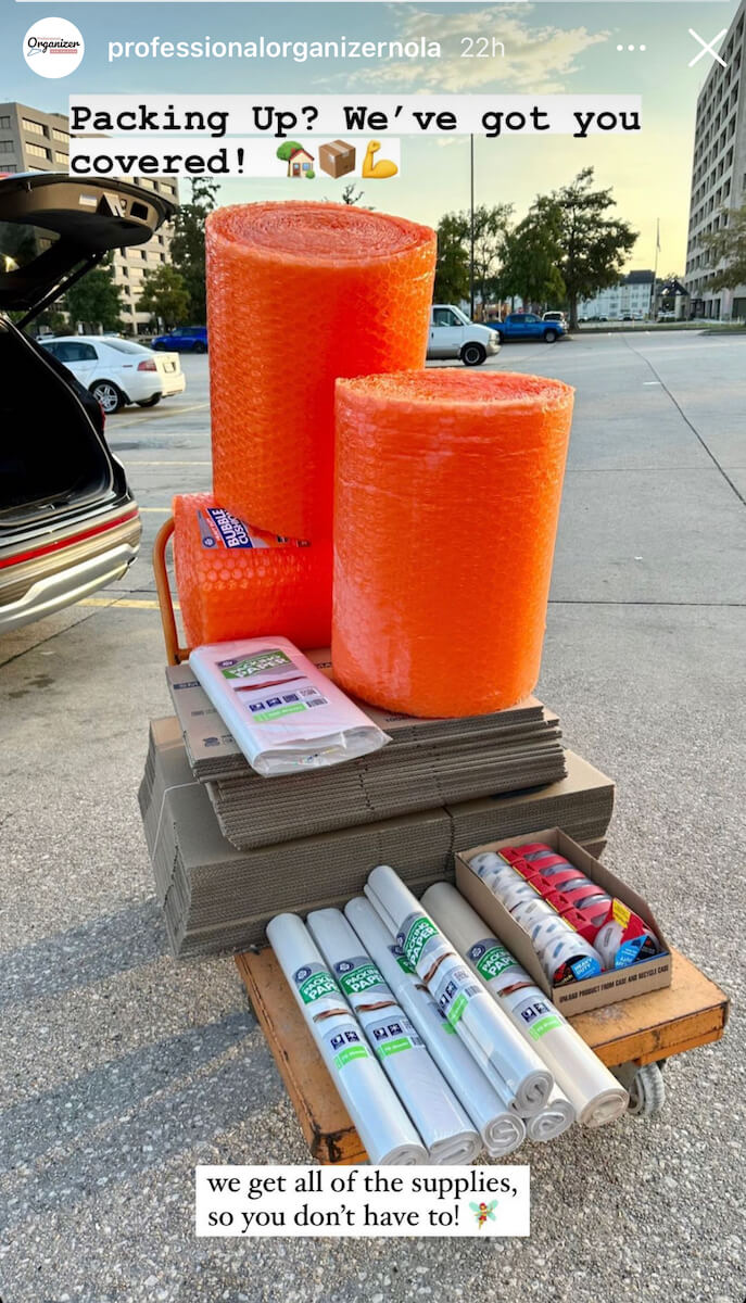 Packing supplies from Home Depot