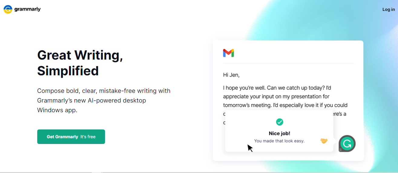 Grammarly home page