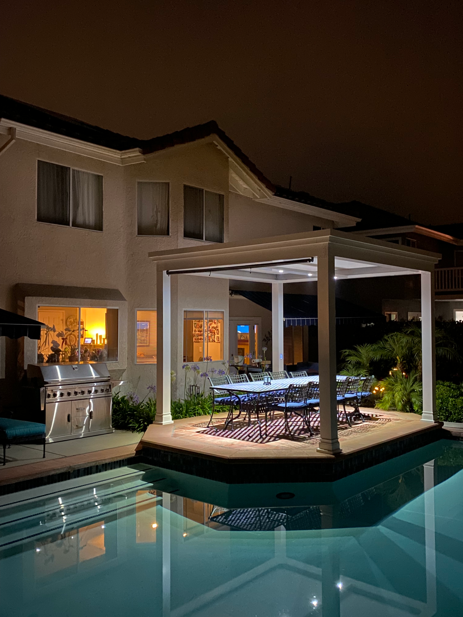 Lights on a Luxury pergola