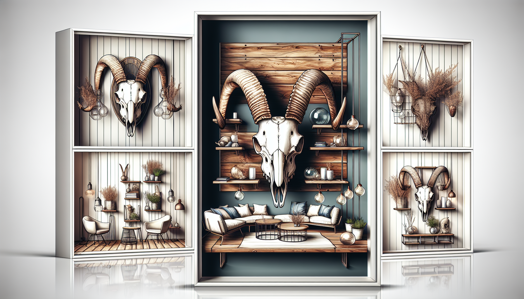 Creative display options for goat skull