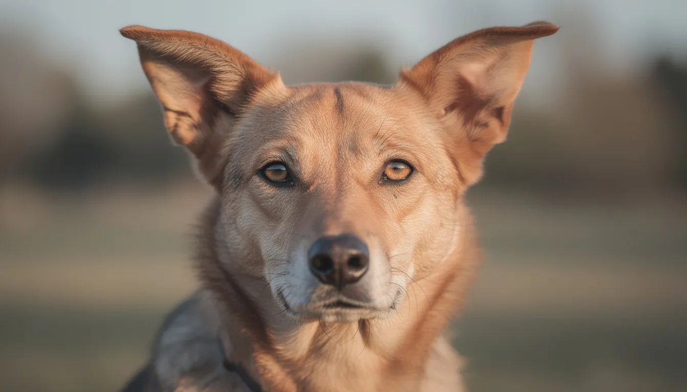 Pies z uszami nastawionymi do przodu uważnie obserwuje otoczenie, co wskazuje na jego czujność i zainteresowanie. Jego wzrok jest skupiony, a postawa ciała zdradza gotowość do reakcji na potencjalne bodźce zewnętrzne.