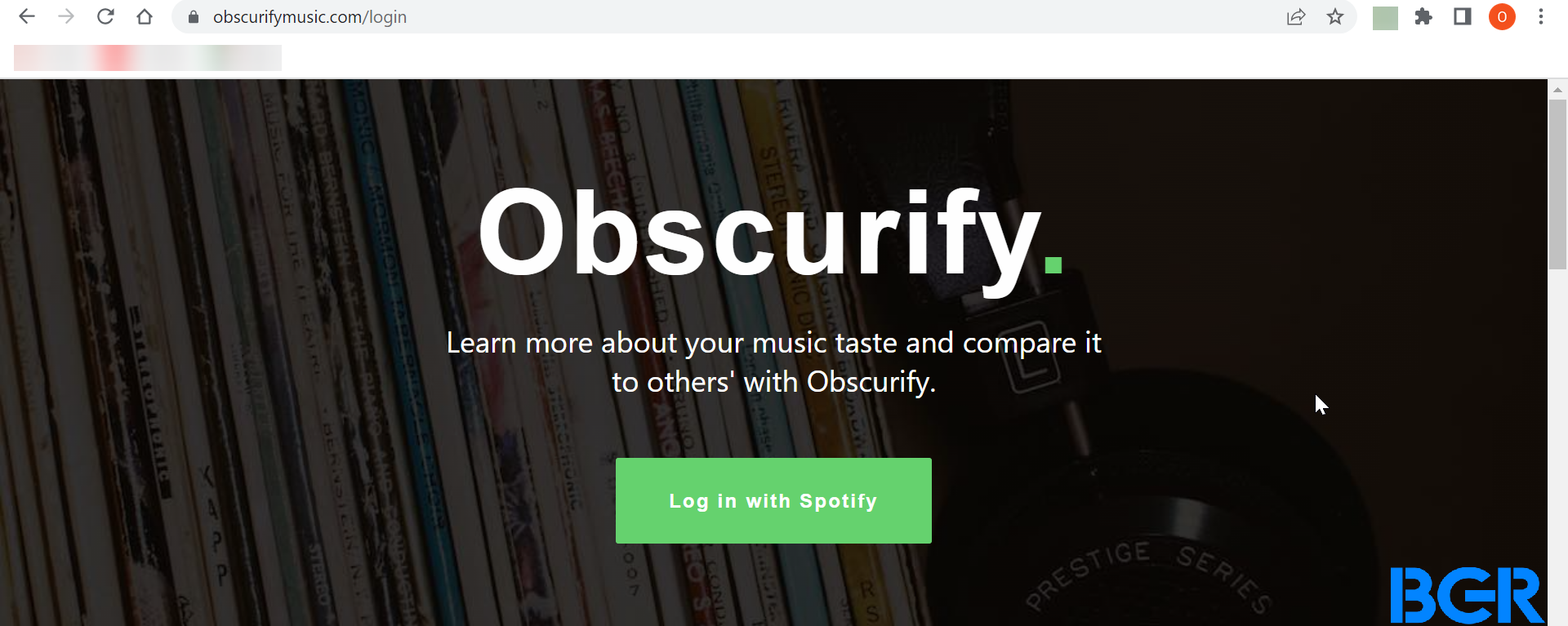 Obscurify website home page