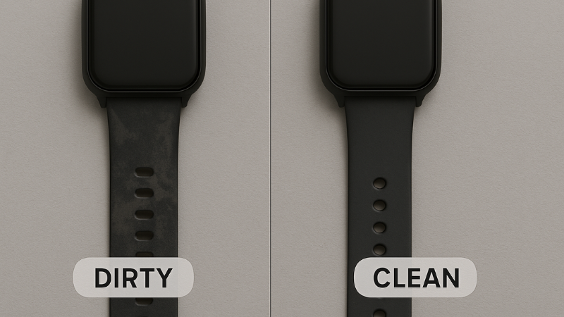 Dirsty vs Clean silicone watch strap