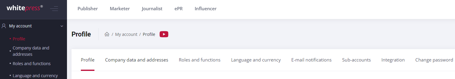 Profile data - screenshot.