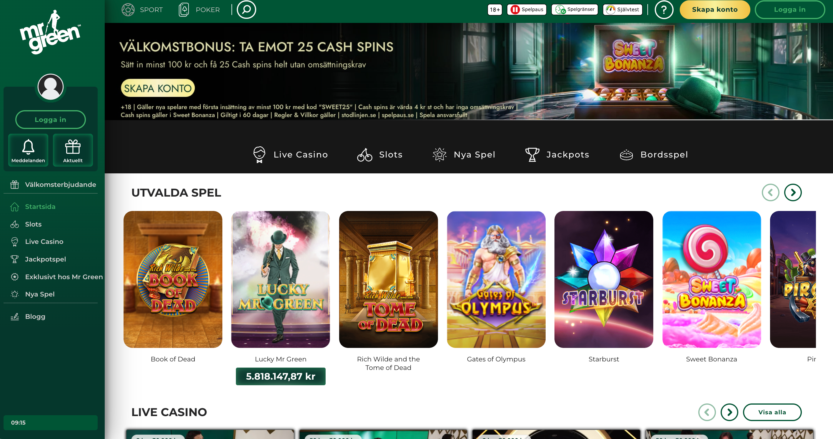Mr greens casino recension