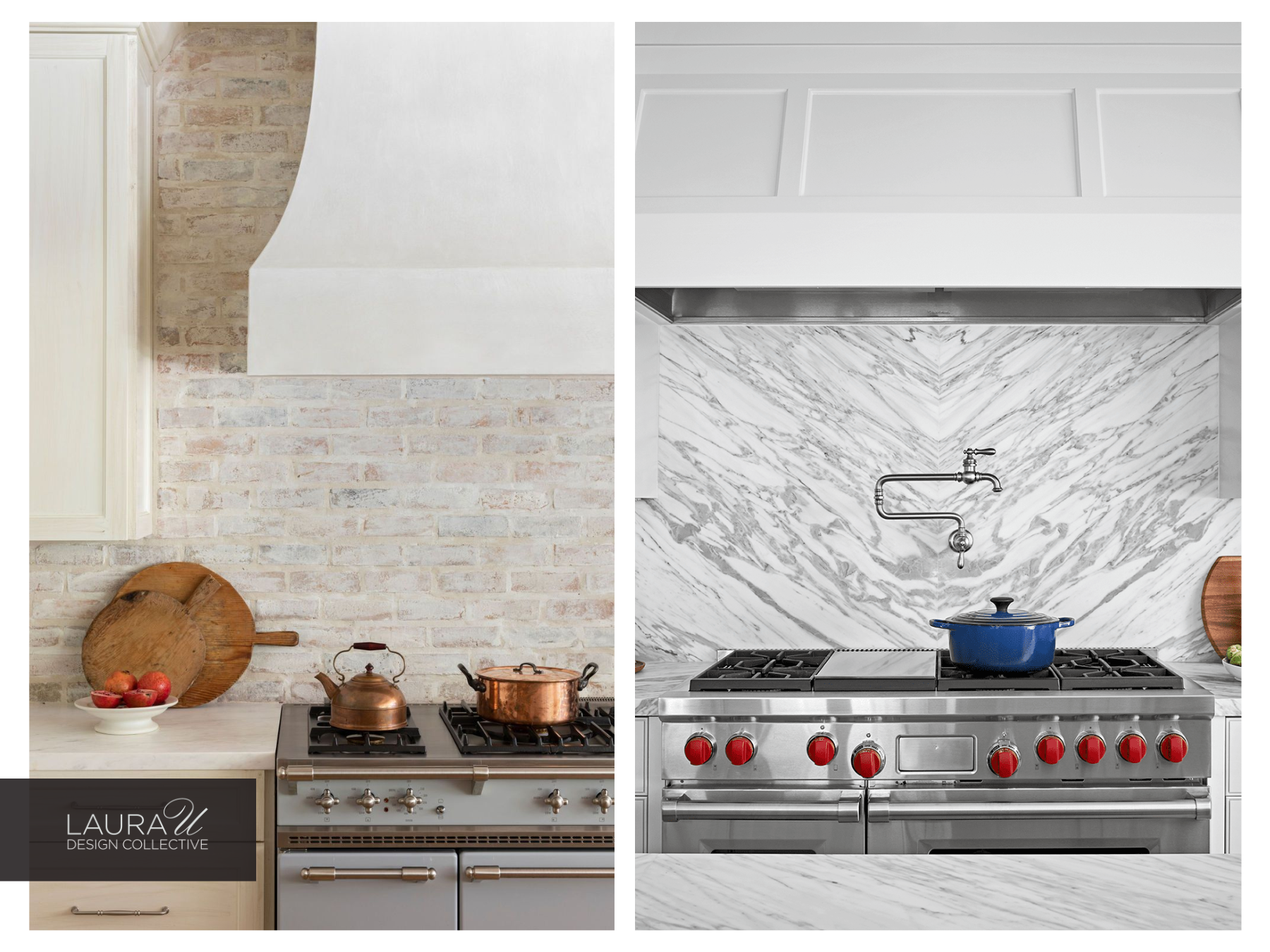 two close up photos of ranges