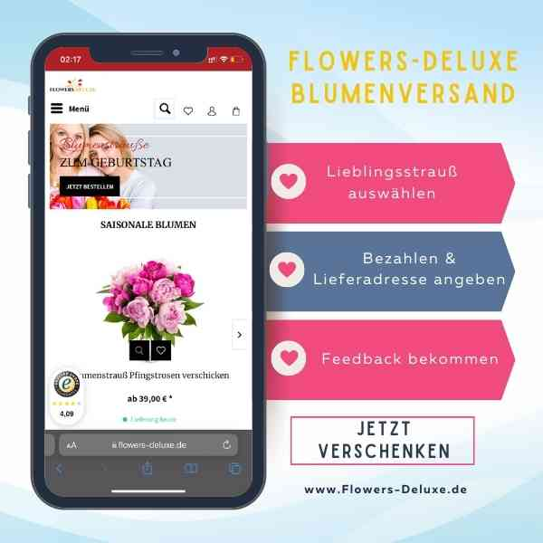 Blumenversand online mit FlowersDeluxe