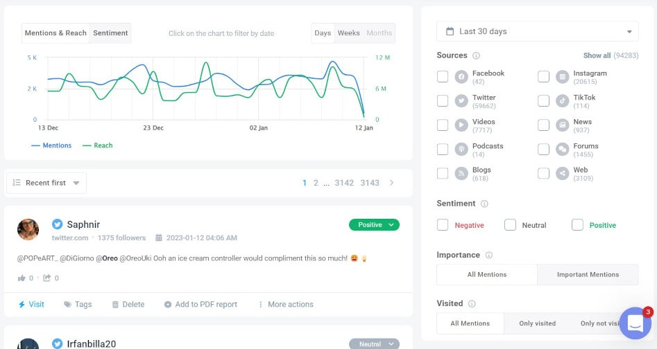 Brand24 - customer feedback tool that tracks online mentions, analyzes sentiment and context of a discussion