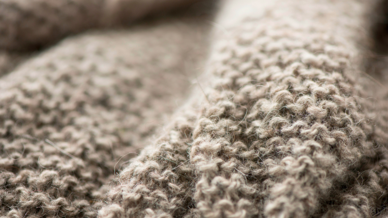 A close-up of a knitted blanket