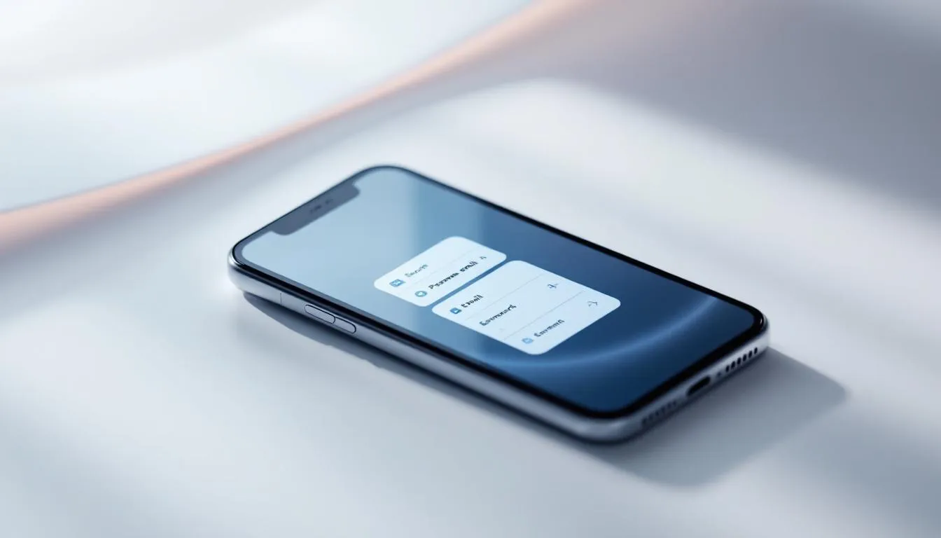 Sécurité et confidentialité des e-mails sur iPhone, en mettant l'accent sur les mots de passe forts.