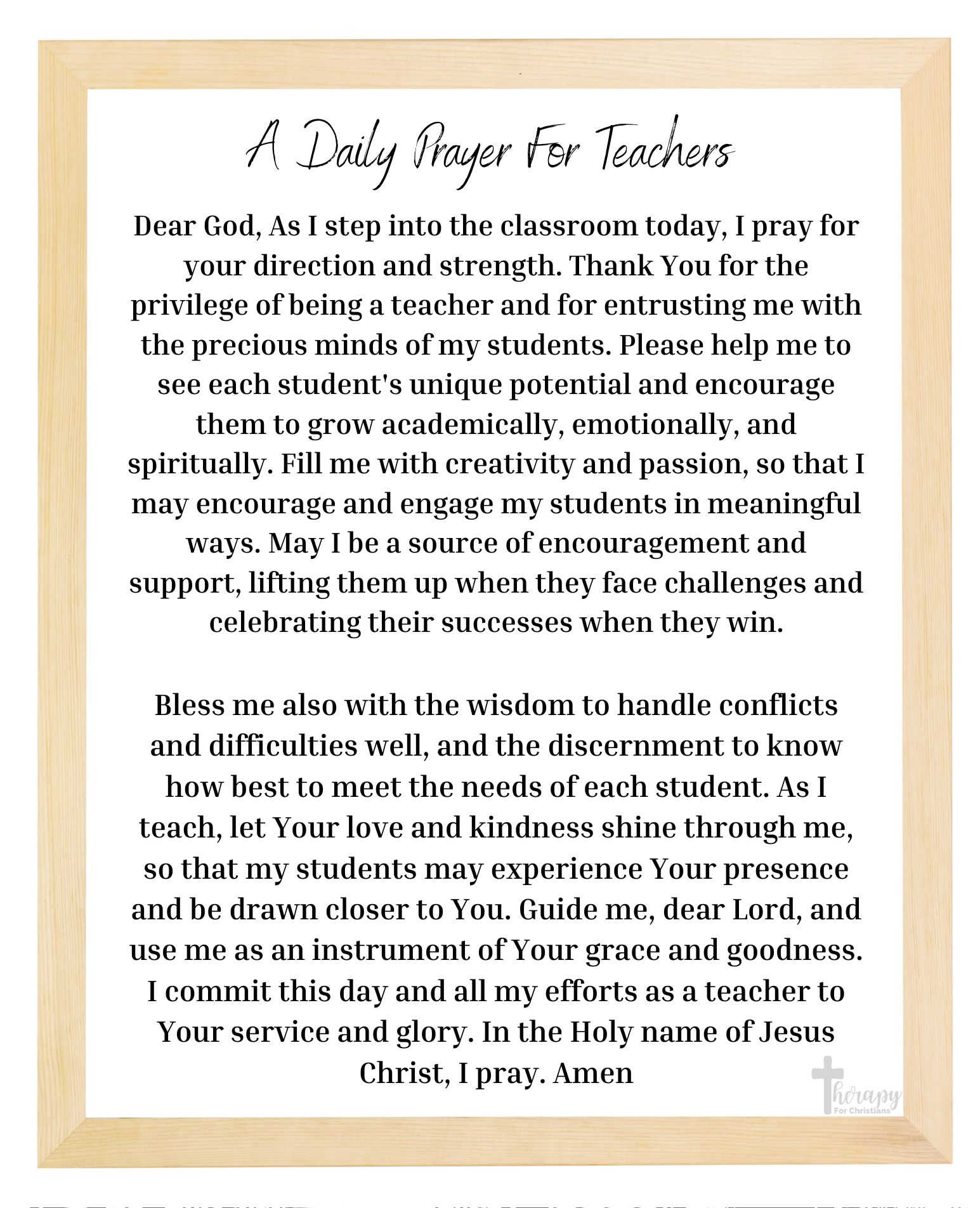 A Daily School Prayer 
