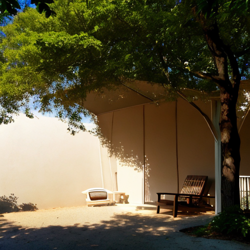 Both shade and sun are possible with an awning or pergola.