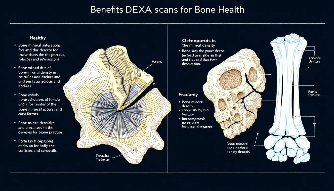 A graphic representation of the benefits of DEXA scans for bone health.
