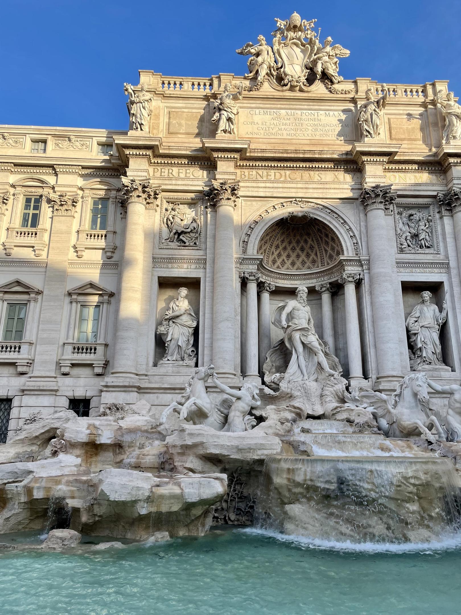 The famous Trevi Fountain in Rome, Italy