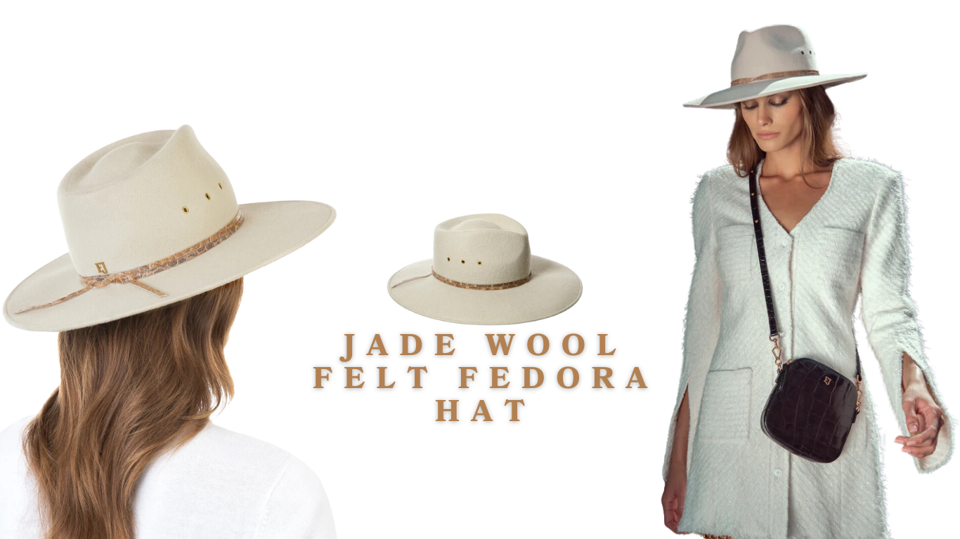 jade wool felt feldora hat