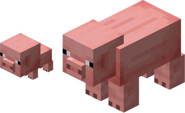 Pigs in Minecraft