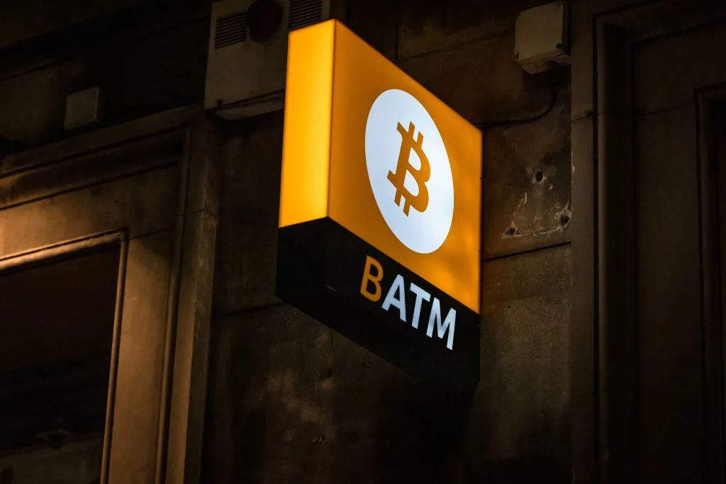 An image showcasing a Bitcoin ATM sign.