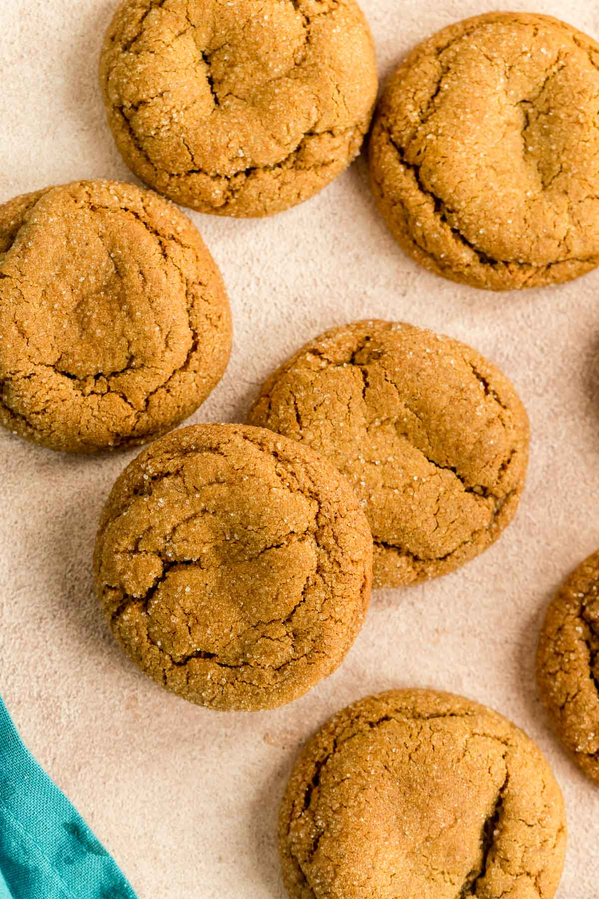molasses cookies next to each other