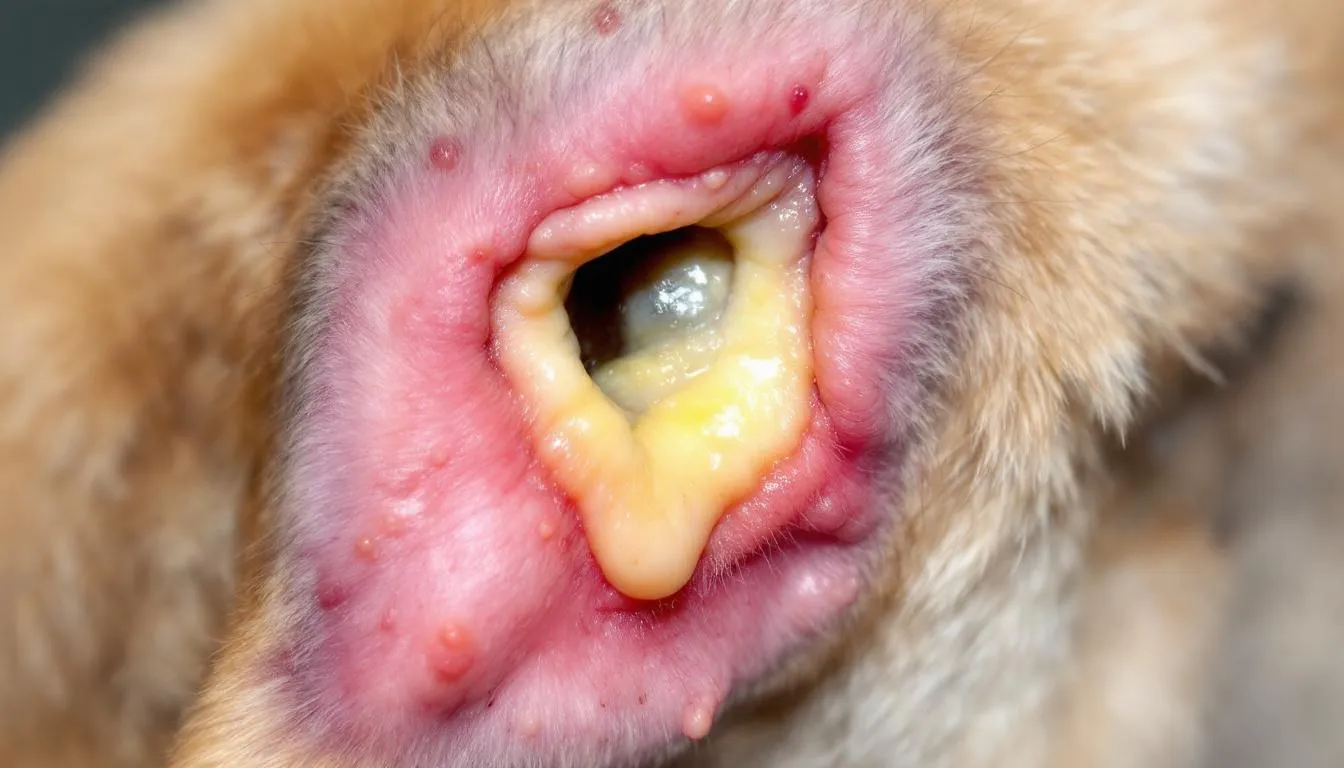 A close-up view of a dog