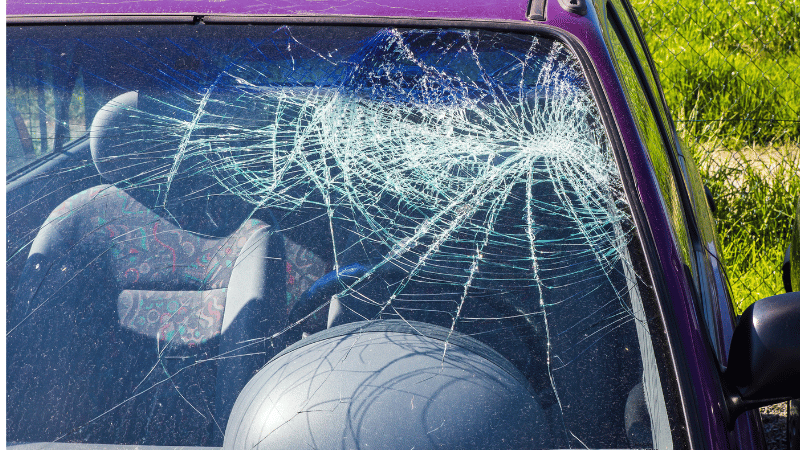 Car window film prevents the window glass from completely shattering and splashing.