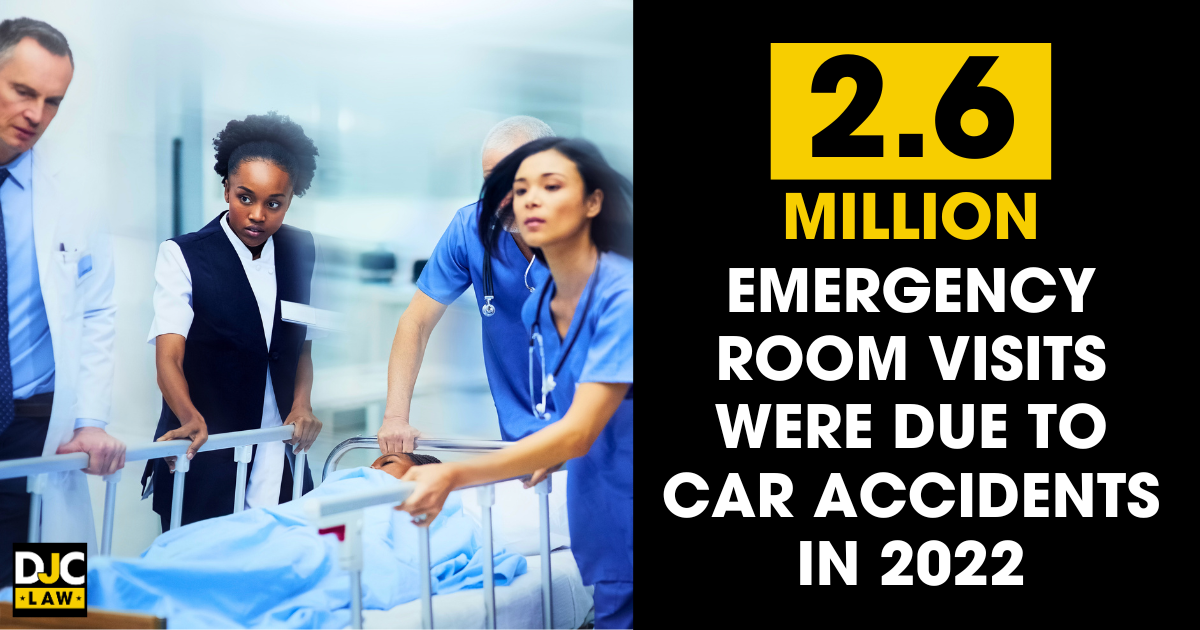 Image demonstrating the amount of emergency room visits from car accidents in 2022, highlighting safety concerns.