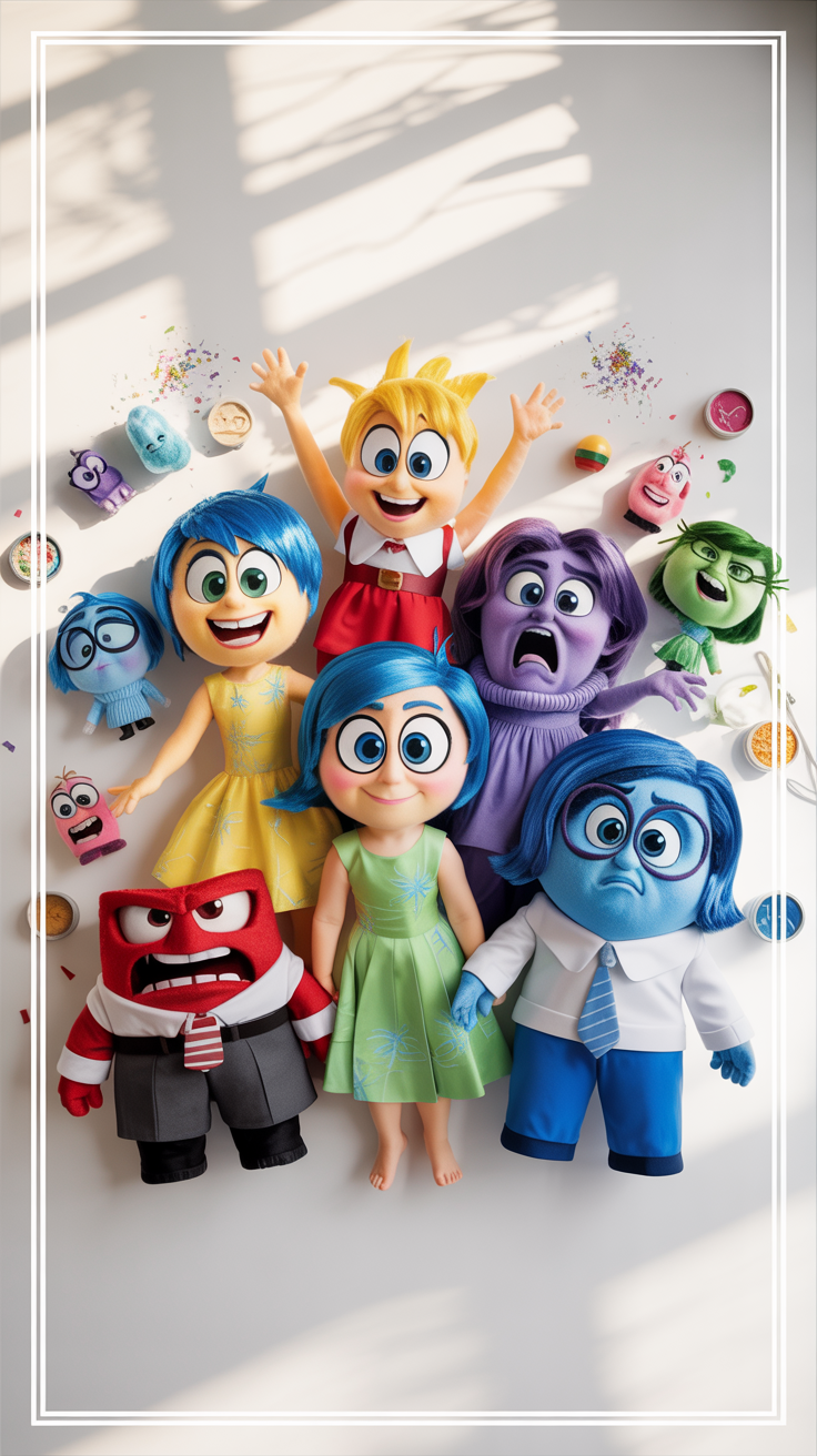 joy costume, disgust costume, bing bong costume, Pixar Inside Out Halloween costume outfits that suit any style
