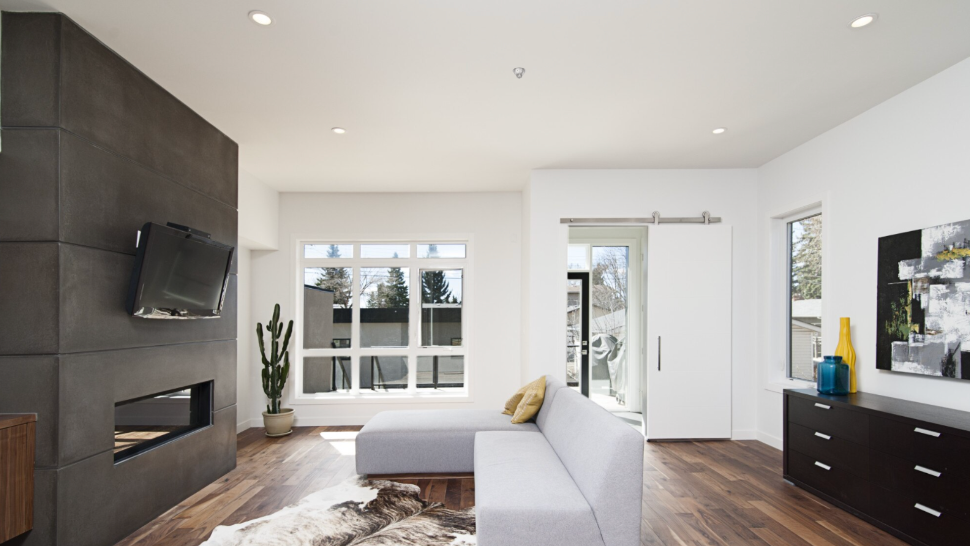 A modern house with water mist system
