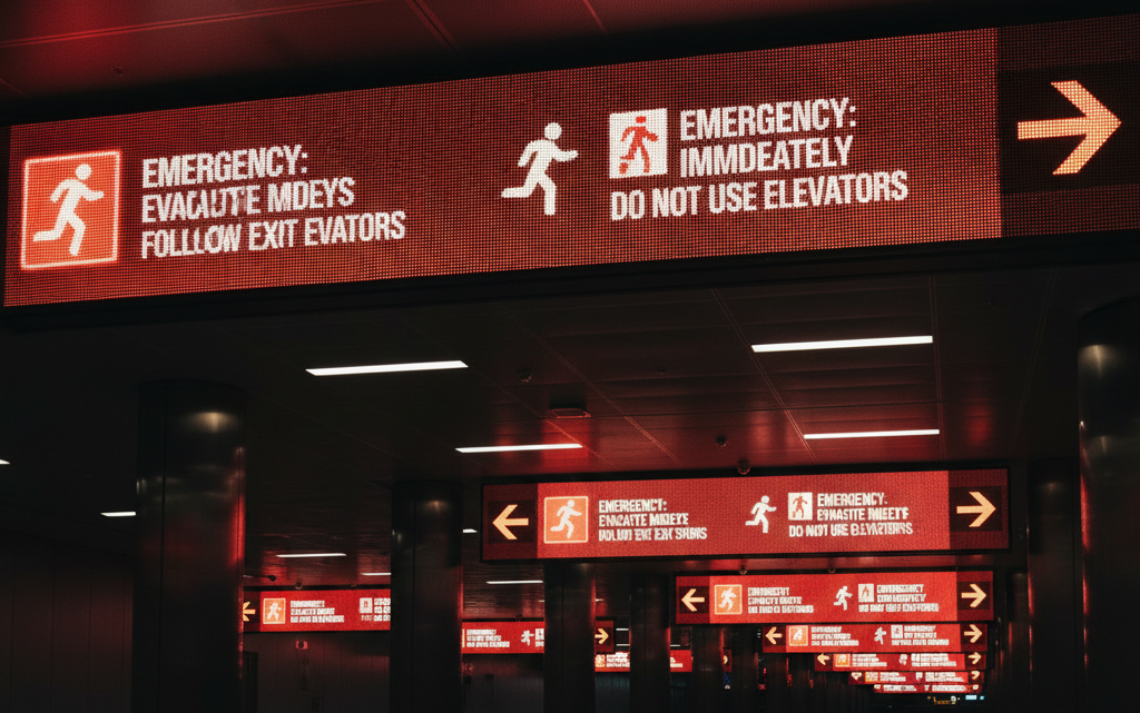safety and emergency messaging on high visibility displays