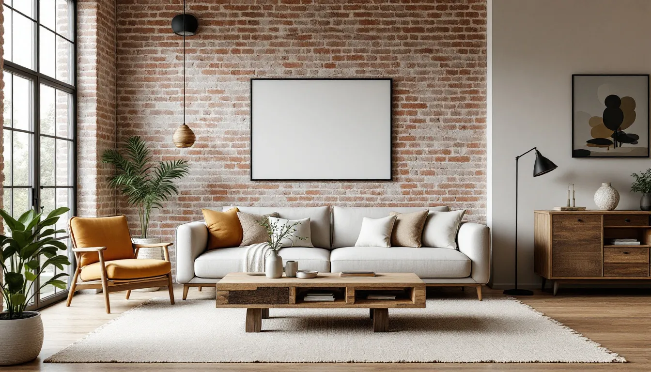 A beautifully arranged space that mixes rustic accents with modern pieces.