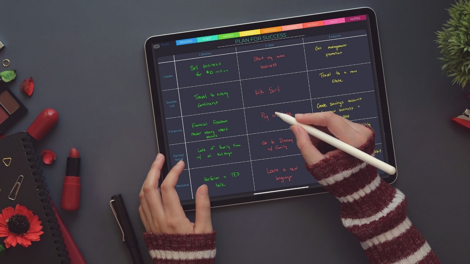 planning for success from daily planners template