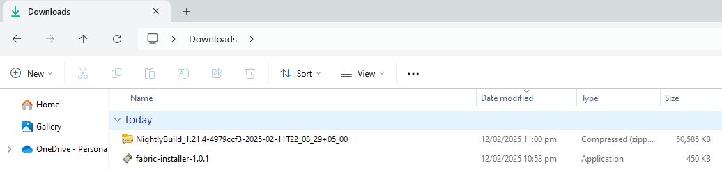 The Windows Downloads folder.