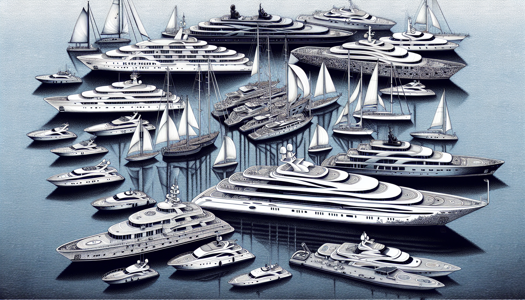 How Much to Charter a Yacht for Your Dream Vacation 2 Illustration of various types of yachts showcasing different sizes and styles