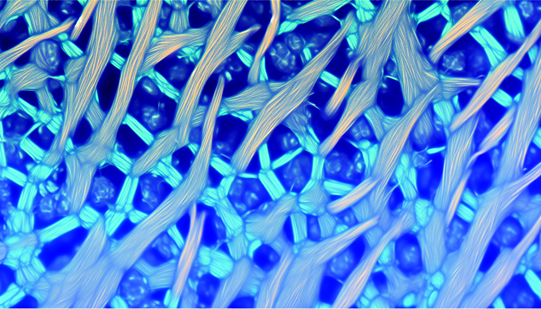 Collagen fibers under a microscope