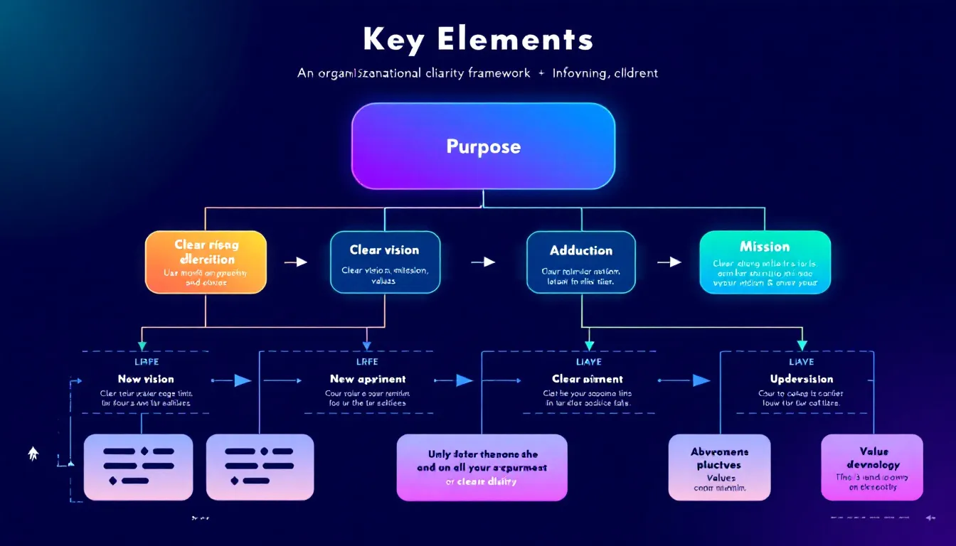 A diagram illustrating the key elements of an organizational clarity framework.