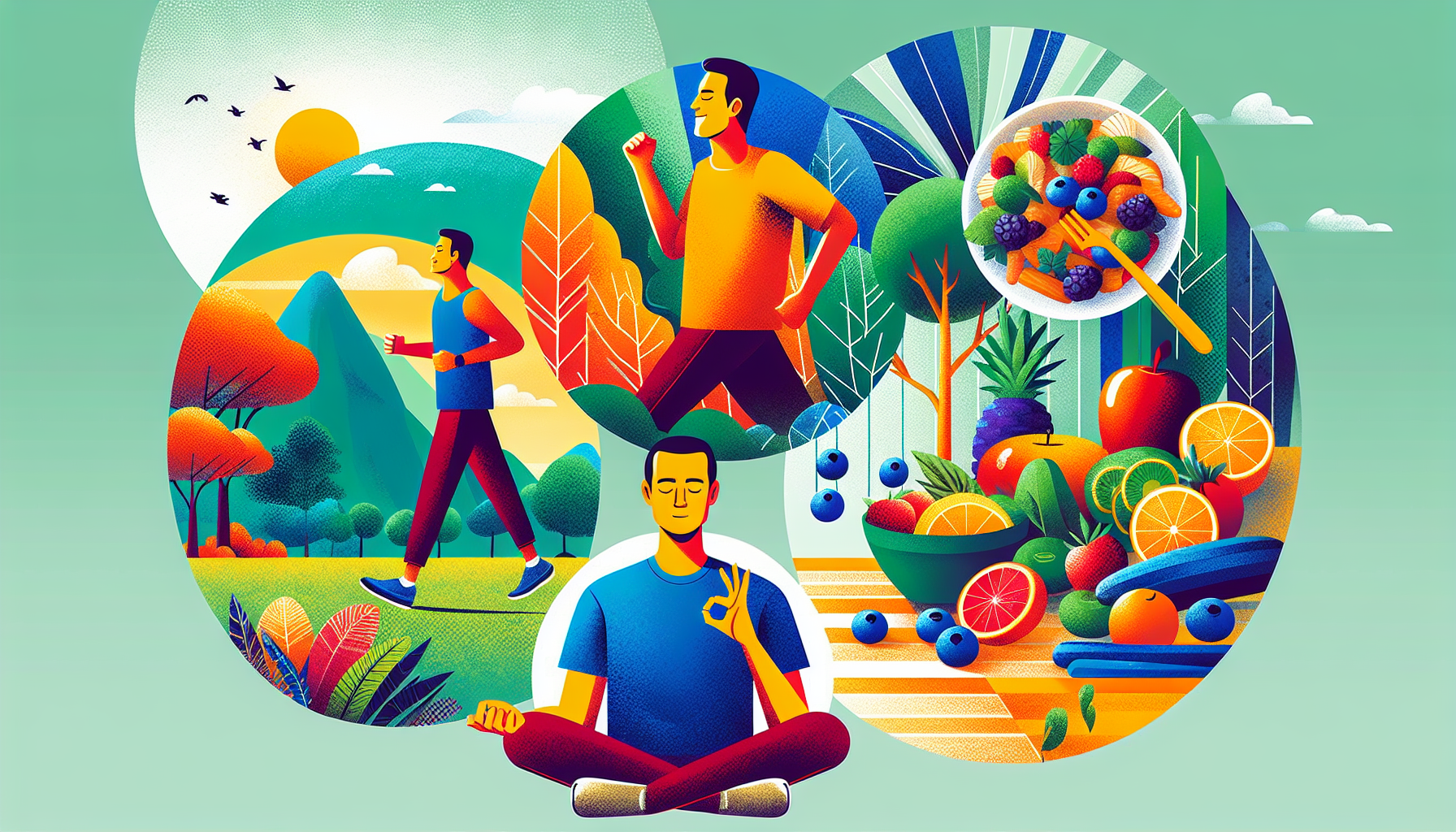 Illustratie van een gezonde levensstijl die bijdraagt aan een hoog libido